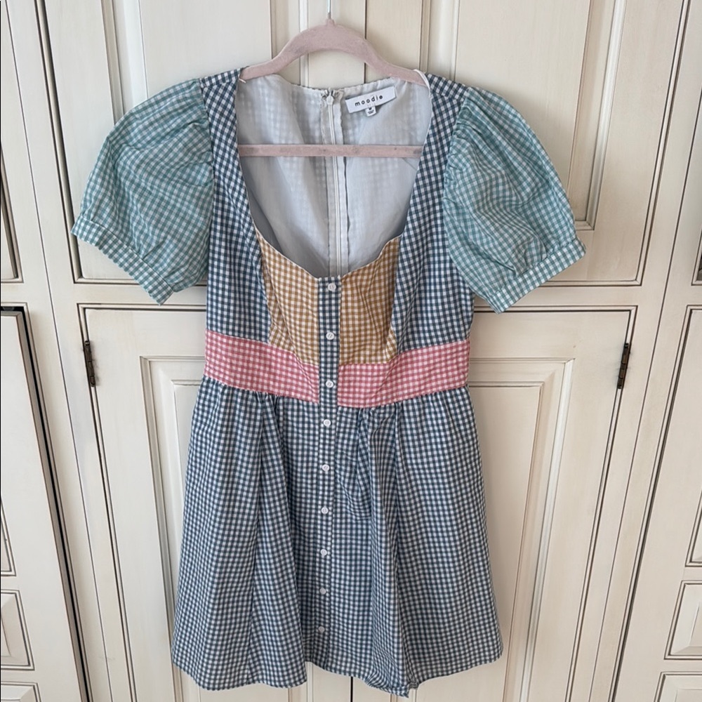 Gingham Puff Sleeve Dress